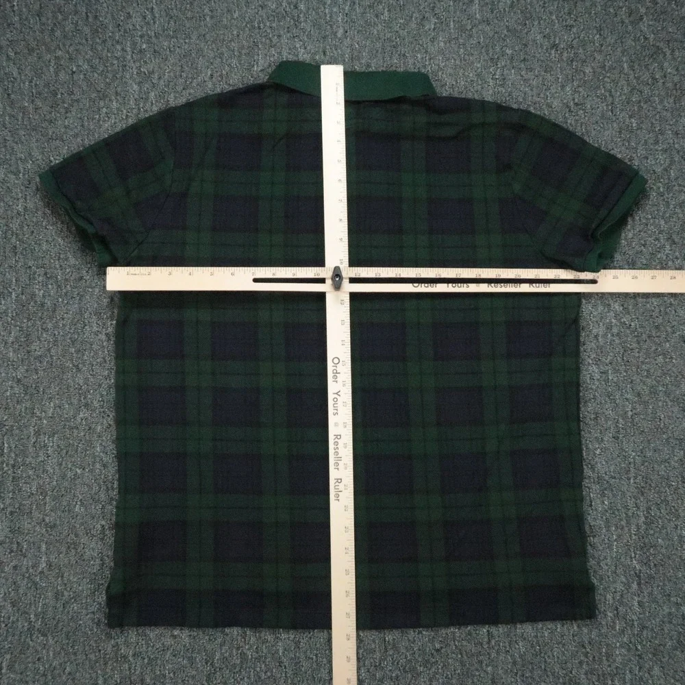Polo Ralph Lauren Shirt Men Extra Large Green Blue Tartan Plaid Custom Slim Fit